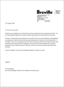 Breville testimonial
